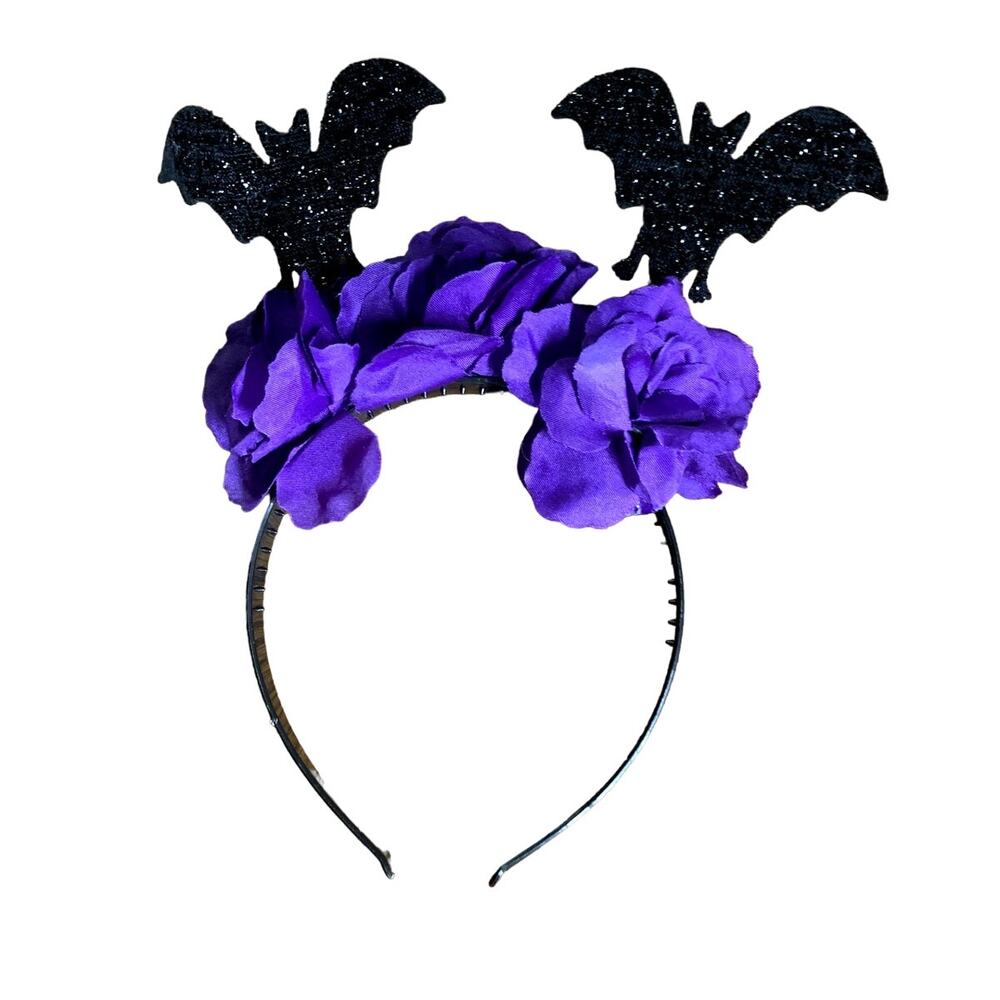 Halloween Black Purple Bat Headband